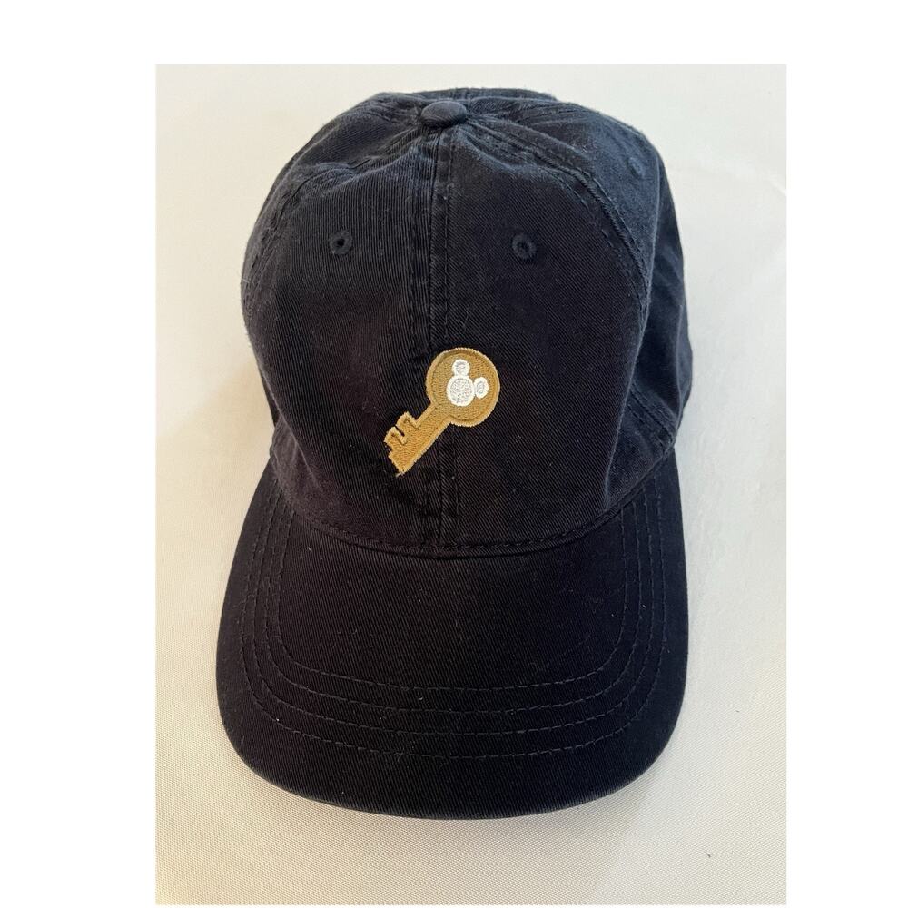 Cap America Disney Movie Insiders Black & Gold Adjustable Key Logo Cap Hat